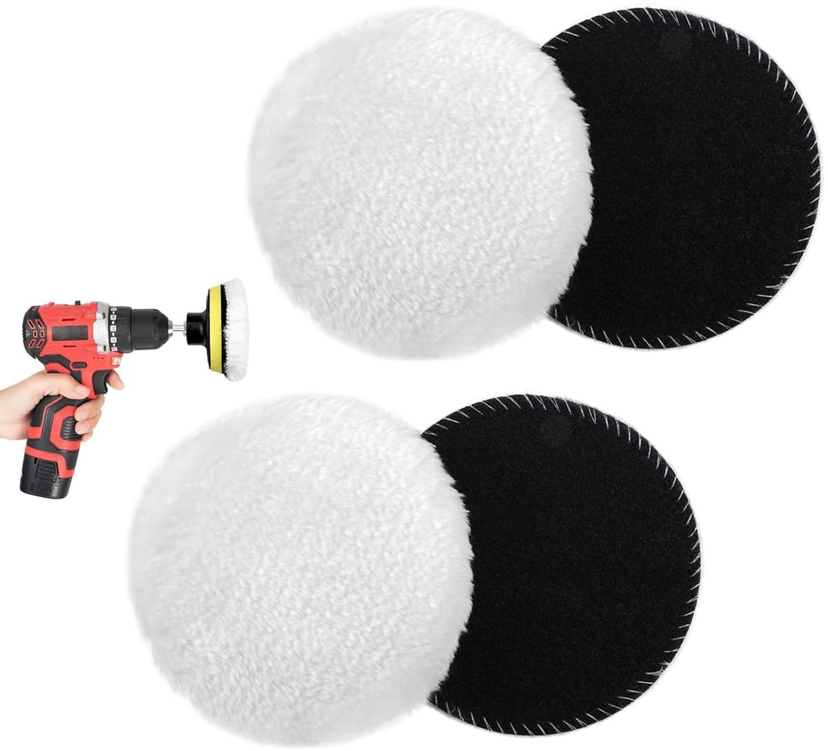 Solidchoice - Set van 4 Polijstpads voor Random Orbital Schuurmachine