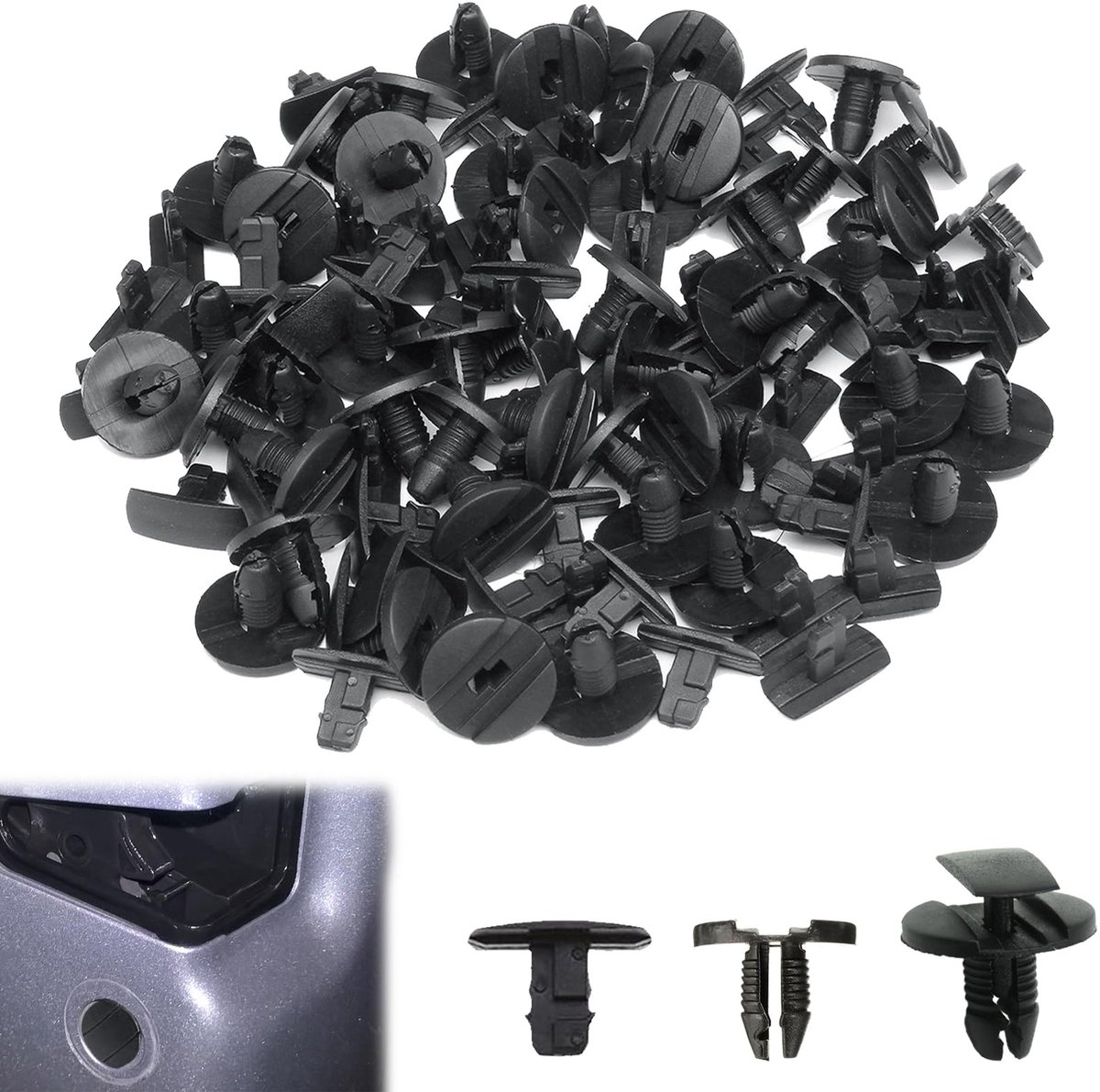 Solidchoice - Set van 50 Plastic Klinknagels voor Auto Bevestiging