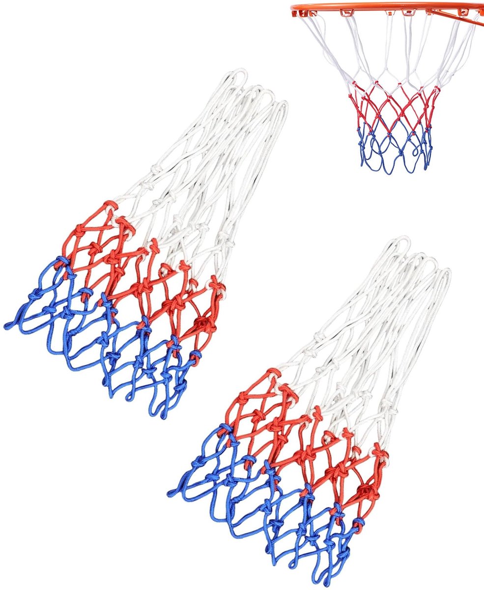 Solidchoice - Set van 2 Basketbalnetten in Driekleurig Ontwerp