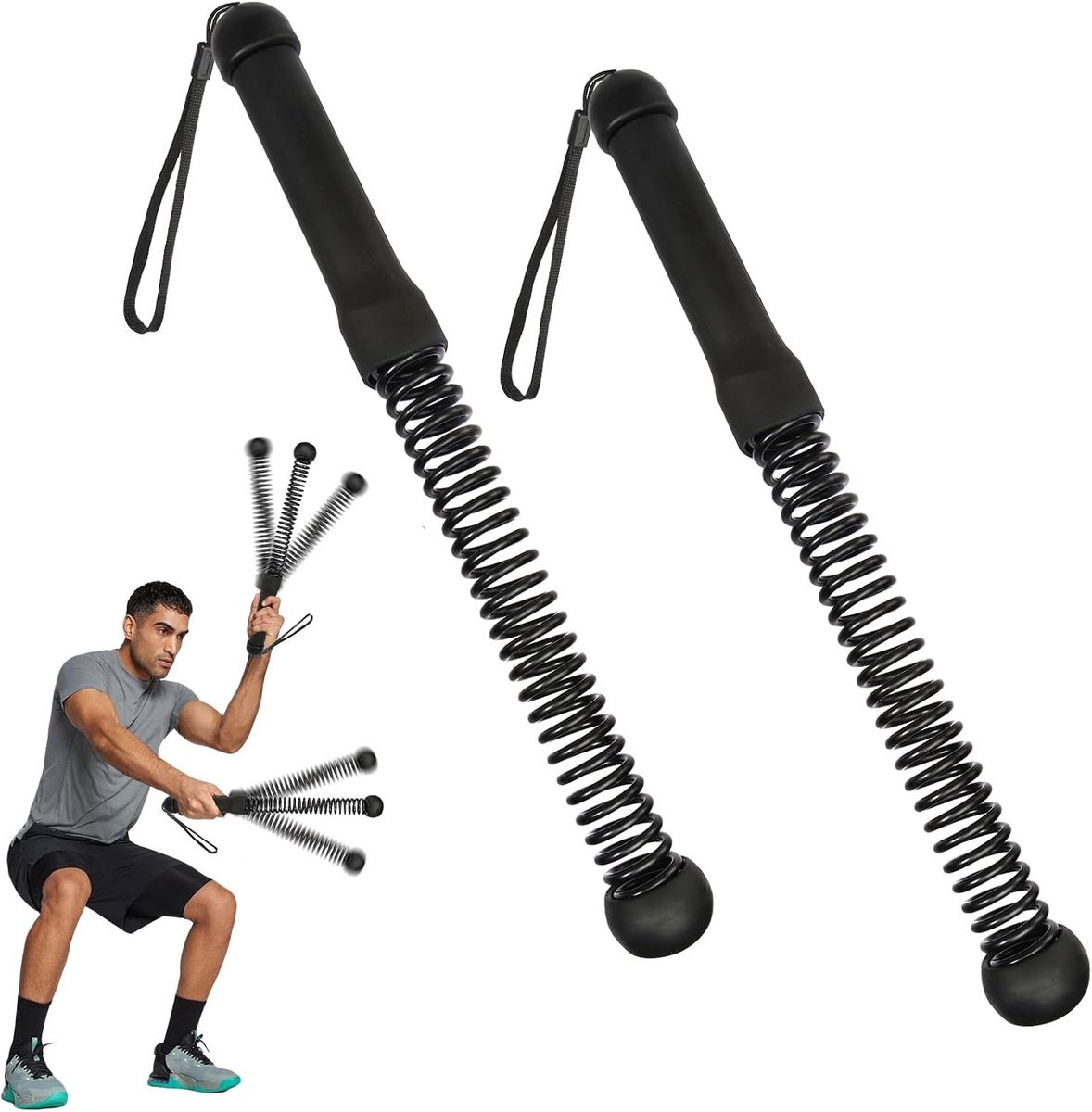 Battle ropes ropeless 2pcs - anti-slip handvat - draagbaar en gewogen - ideaal voor krachttraining - ShopVlot