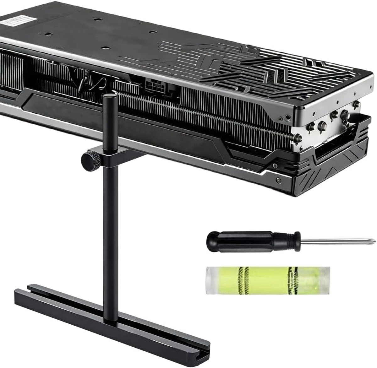 Graphics Card Holder met hoogteverstelling - Aluminium 128mm - Sliding GPU houder - Stabiliteit en airflow - ShopVlot