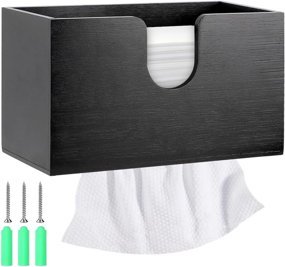 Papierdispenser voor bamboe papieren handdoeken - wandmontage - houten design - altijd toegankelijk - ShopVlot