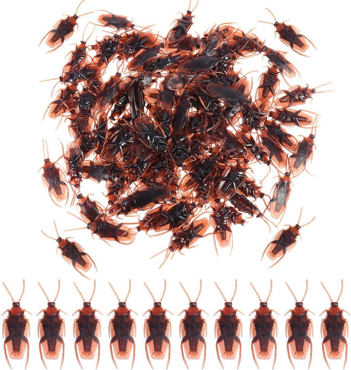 Nepcockroaches set van 50 - Realistische insecten - Speelgoed voor grappen - Perfect voor Halloween - ShopVlot