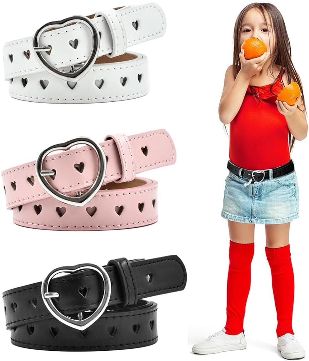 Meisjesriem met Hartkraag - Verstelbare PU Leren Riem - Comfortabel en Stijlvol - Ideaal voor Dagelijks Gebruik - ShopVlot