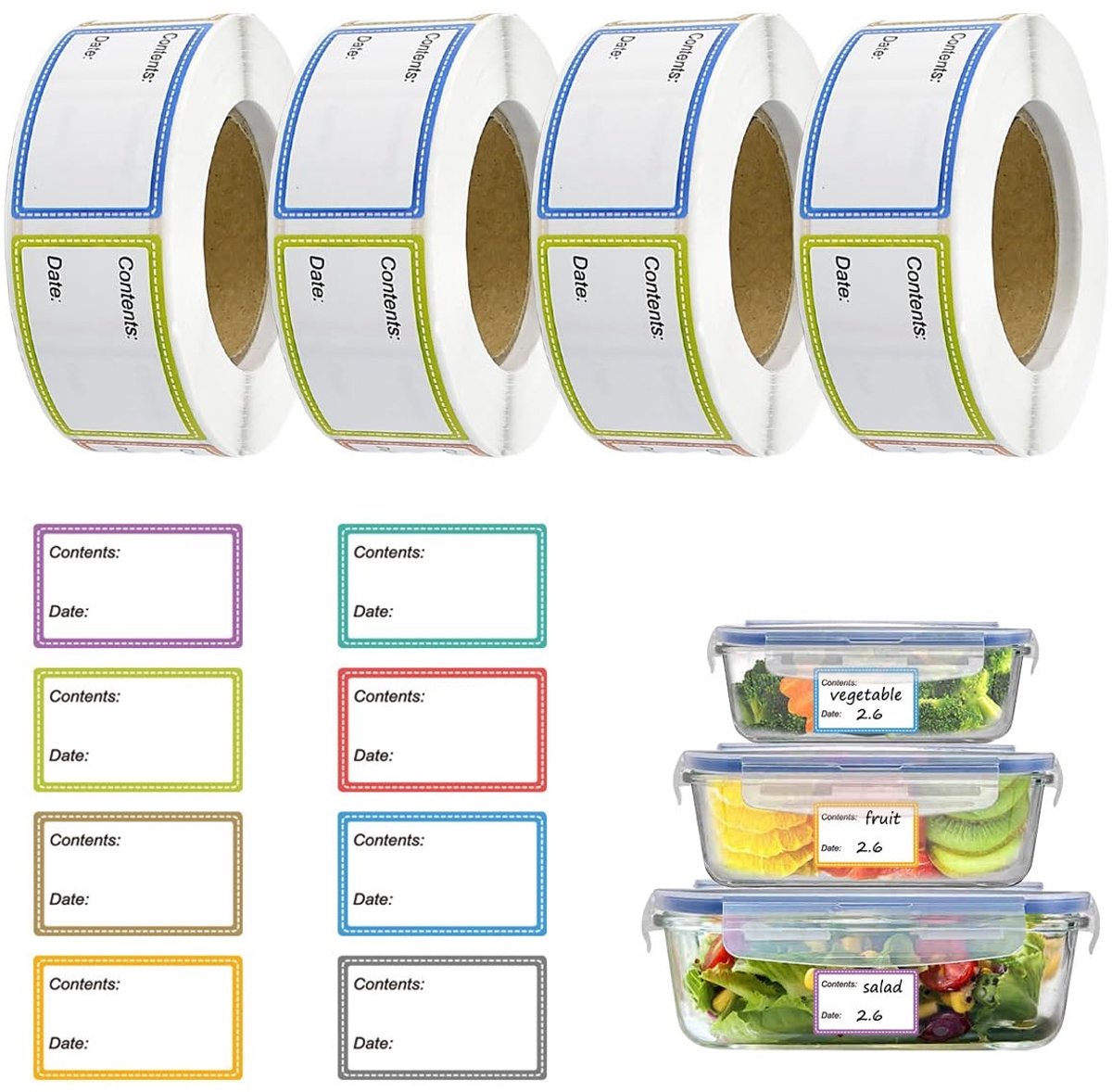 Solidchoice - Set van 4 Kleurige Datumsetiketten
