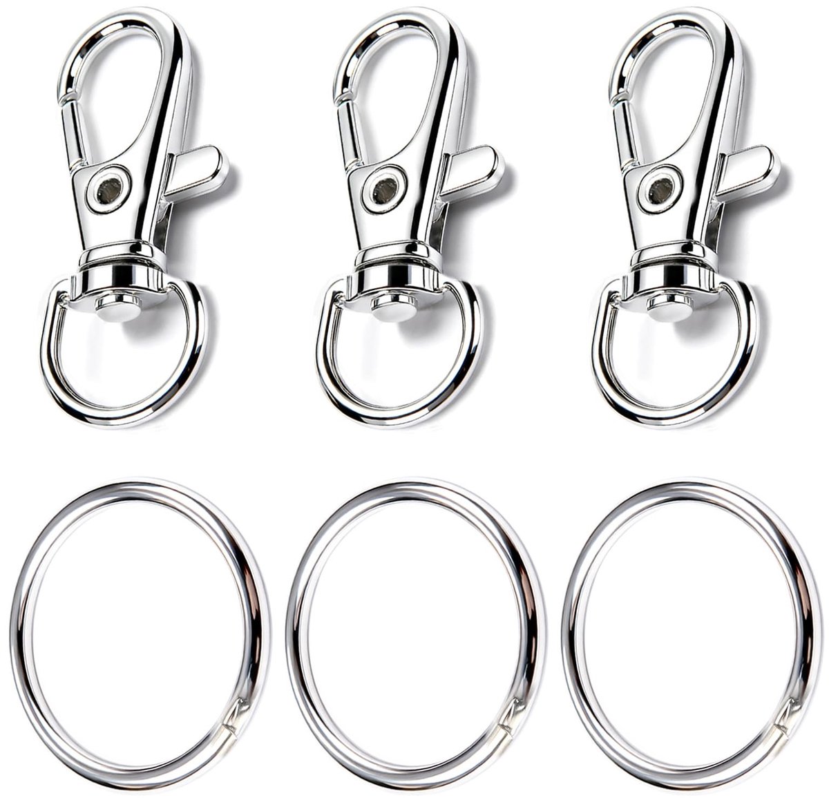 Solidchoice - Set van 80 Sleutelhangers met Kleine Karabijnhaken