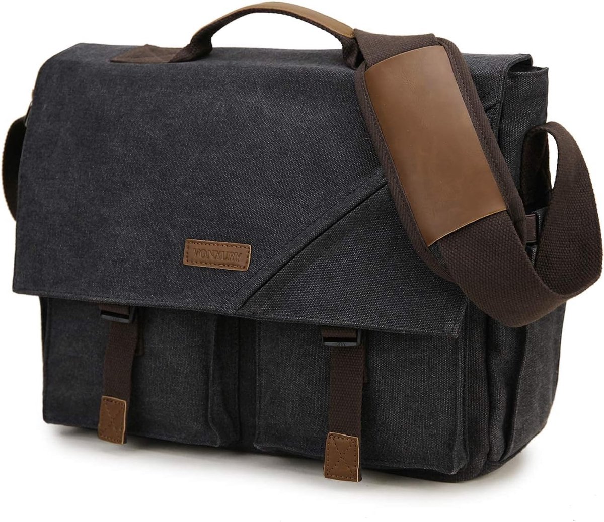 Messenger Bag voor Mannen 14/17 Inch - Vintage Waterafstotend Canvas - Schoudertas voor Werk - ShopVlot