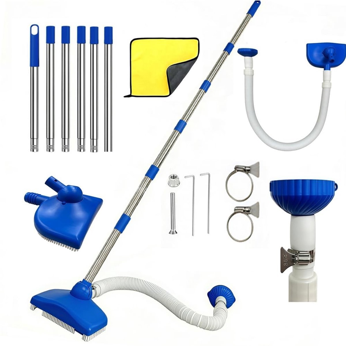 Solidchoice - Pool Vacuüm Cleaner met 350 cm Slang en Telescopische Stang