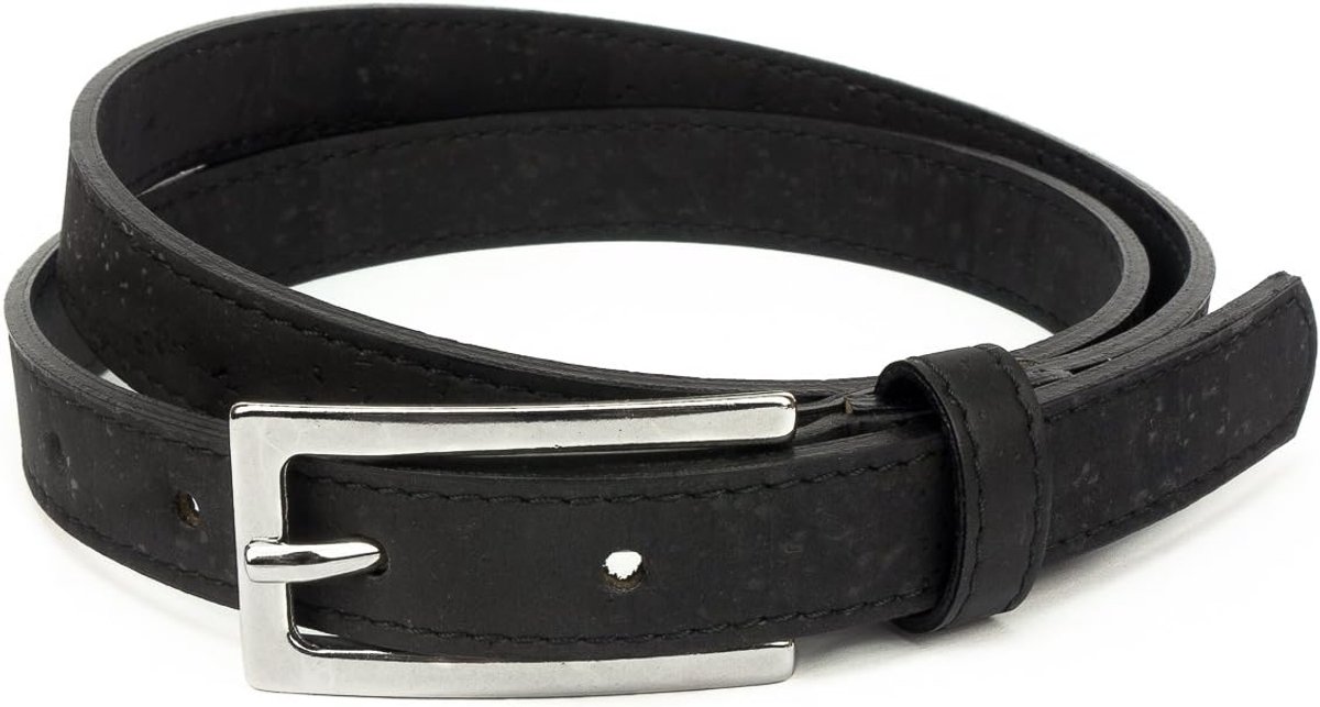 Vegan riem voor dames - Elegante kurk met metalen gesp - Verstelbare banden in zwart, bruin & beige - ShopVlot