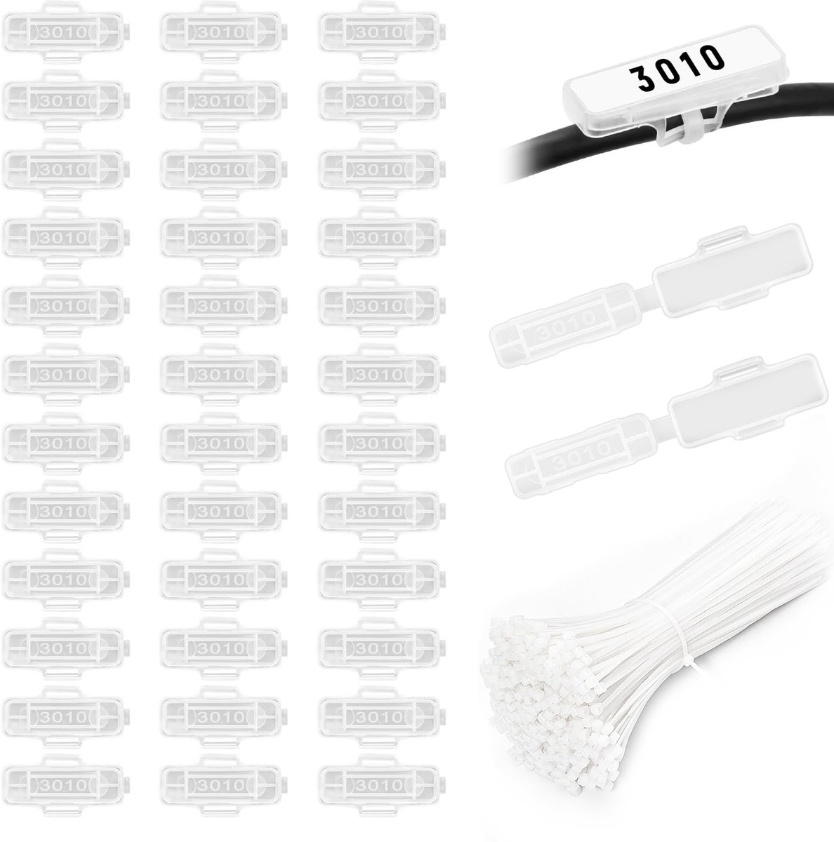 Solidchoice - Transparante Kabellabels voor Organisatie en Identificatie