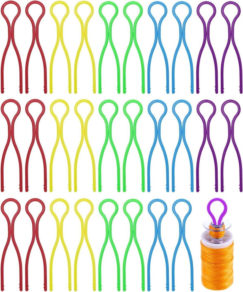 100 Stuks Draadspoelhouders - Plastic Clips voor Naaiaccessoires, Spool Klemmen, Organiseer Draad en Spoelen in Diverse Kleuren