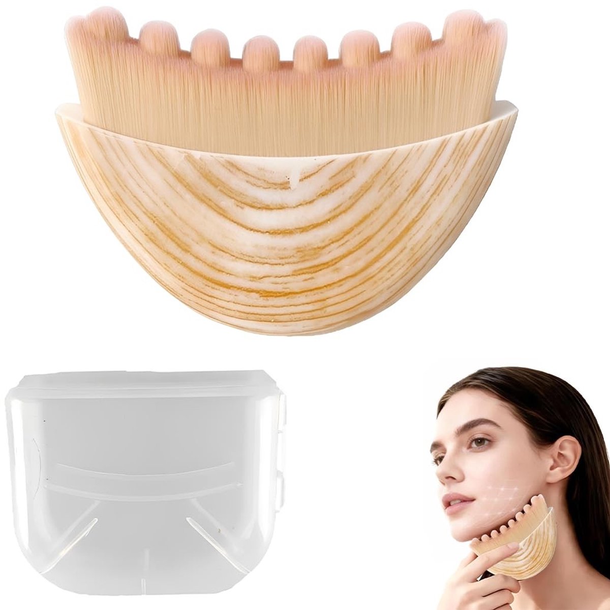 Solidchoice - Gezichtsmassageborstel voor Lymfecontour met Opbergdoos