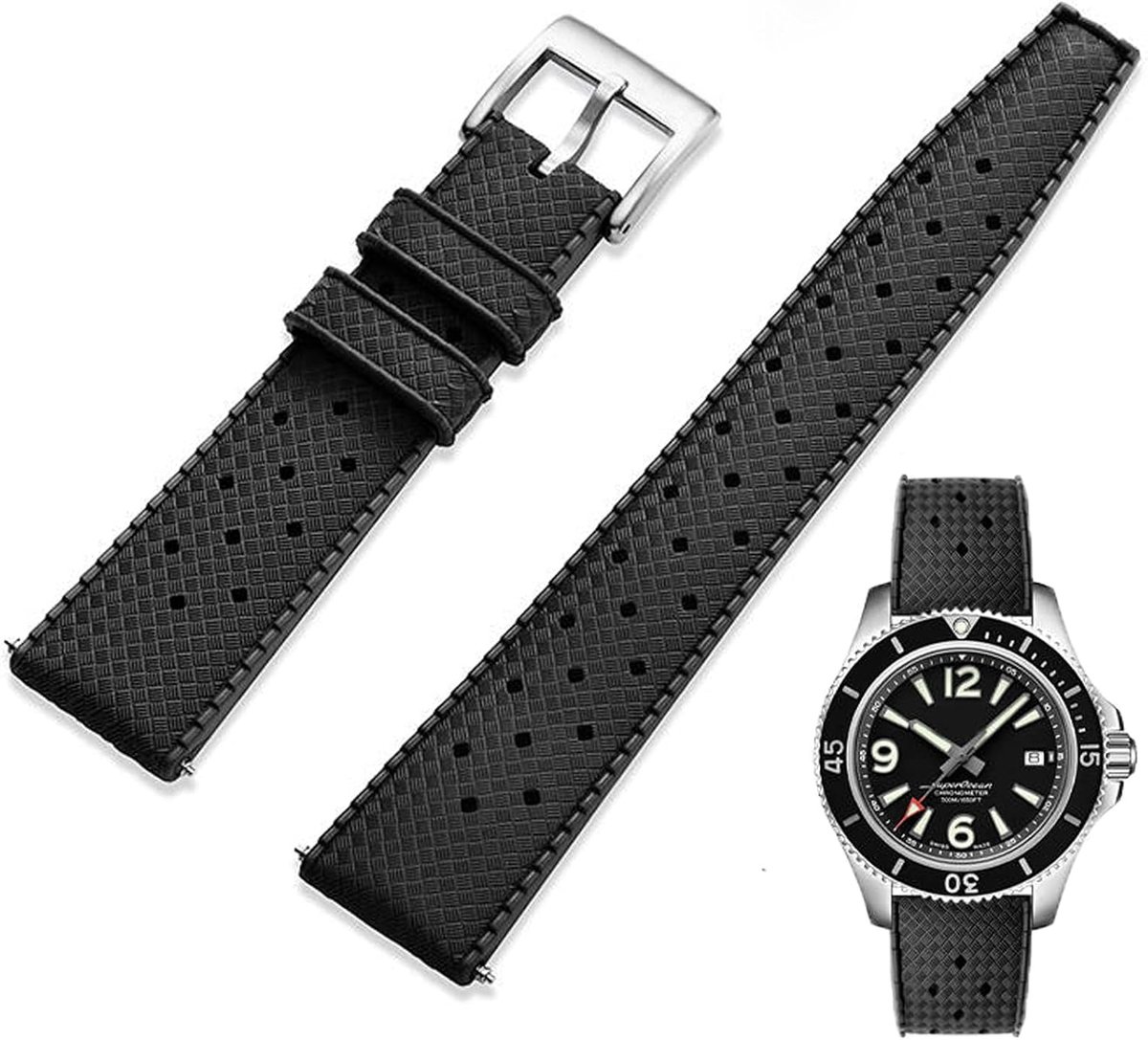 Watchband 18mm 20mm 22mm - Tropical FKM Rubber - Fluorescent en Zacht - Ideaal voor dagelijks gebruik - ShopVlot