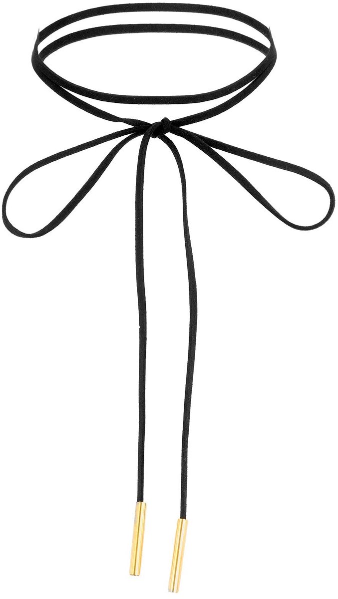 Solidchoice - Zwarte Choker Ketting met Strik voor Dames