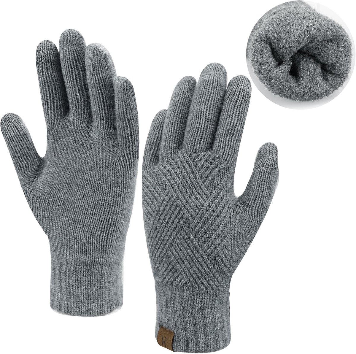 Dames touchscreen handschoenen - warme gebreide winterhandschoenen - fleece gevoerd - ideaal voor mobiel gebruik - ShopVlot