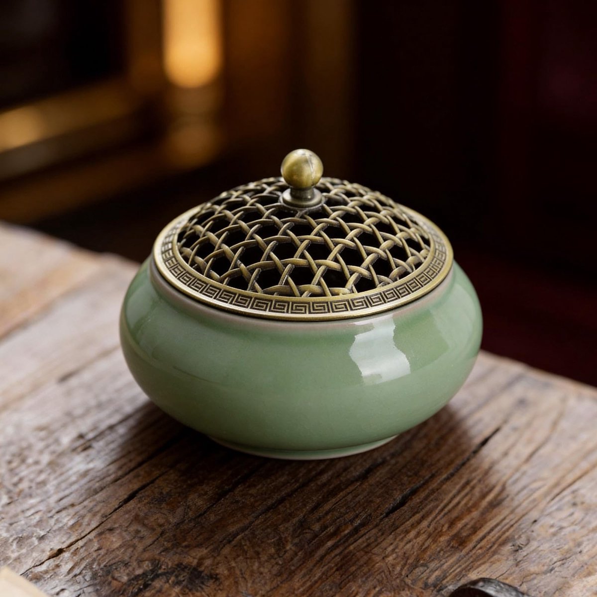 Solidchoice - Vintage Kerkwierookbrander met Vuurvaste Mat en Driepotige Kom