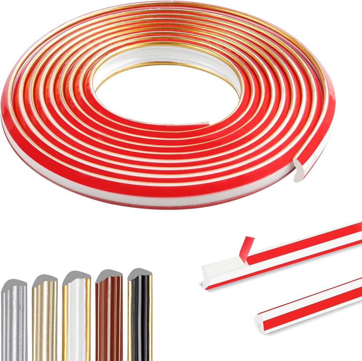 300 cm Flexible Self-Adhesive Decorative Strip for Walls, Corner Moulding, PVC Angle Profile, Waterproof Self-Adhesive - ShopVlot