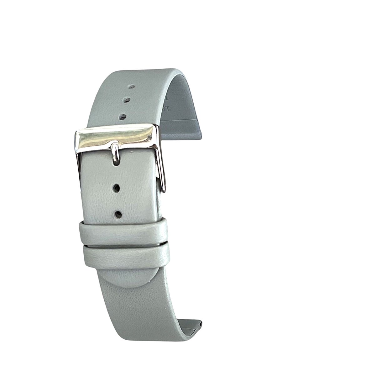 Horlogeband-horlogebandje-Grijs-16mm-Echt Leer-Recht-Glad-Soepel-Zacht-Leer-16 mm