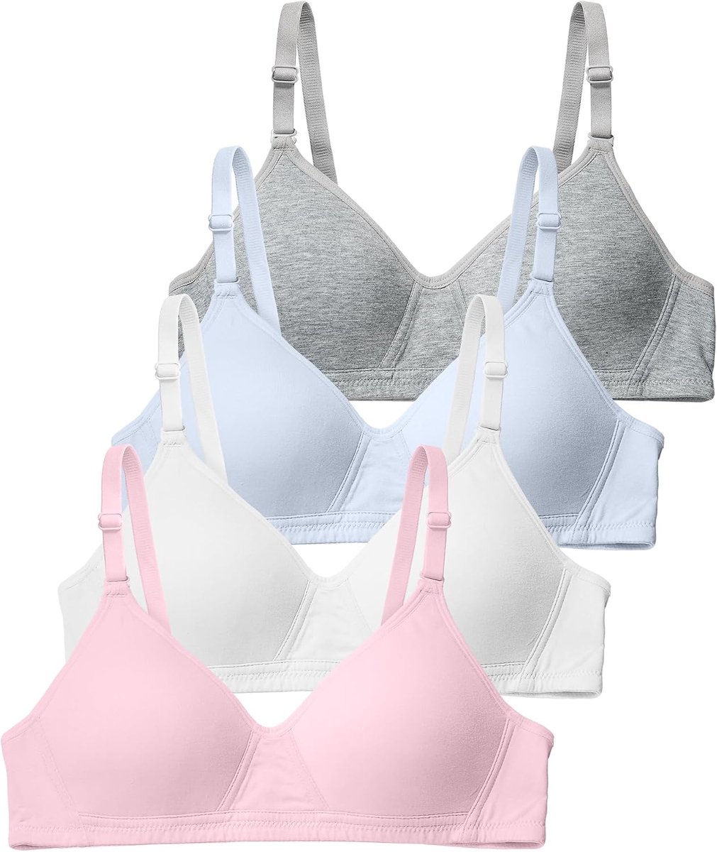 SALIA GIRL Zachte tienerbeha's voor meisjes 10-16, licht gewatteerde katoenen trainingsbeha's voor meisjes, ademend - ShopVlot