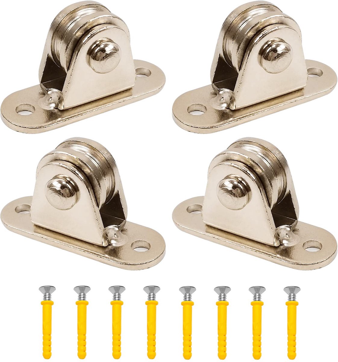 4pcs Wire Rope Defender Rollers Vertical Stainless Steel Cable Rollers Defender Roller, Drum Disc with 8 Spreader - ShopVlot