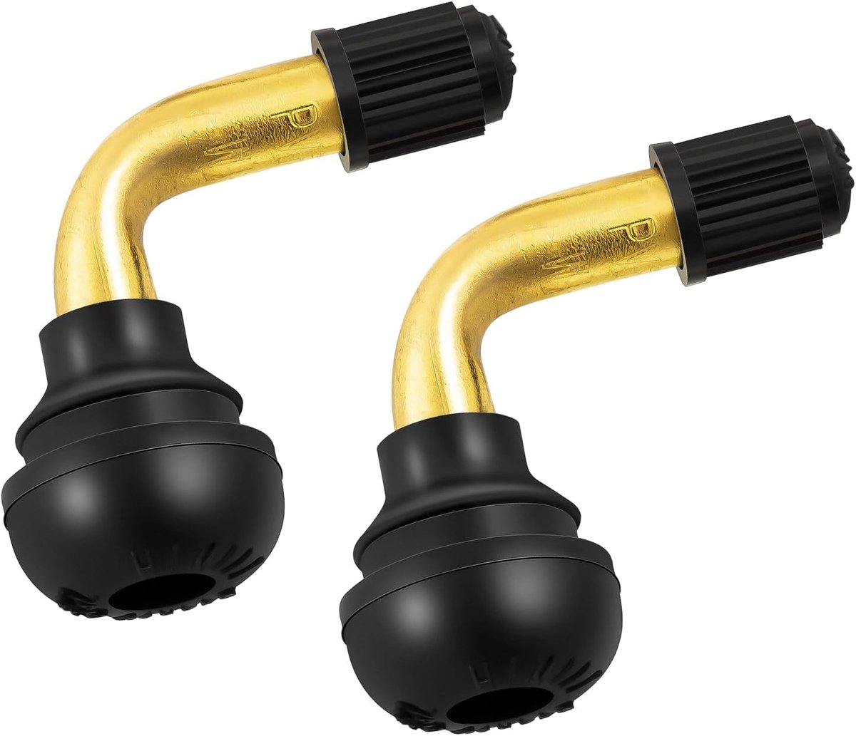 2pcs PVR70 Valve Rods, Angled, 90 Degree, Compatible with Most Tubeless Tyre Rims, Motorcycles, Scooters, ATV - ShopVlot