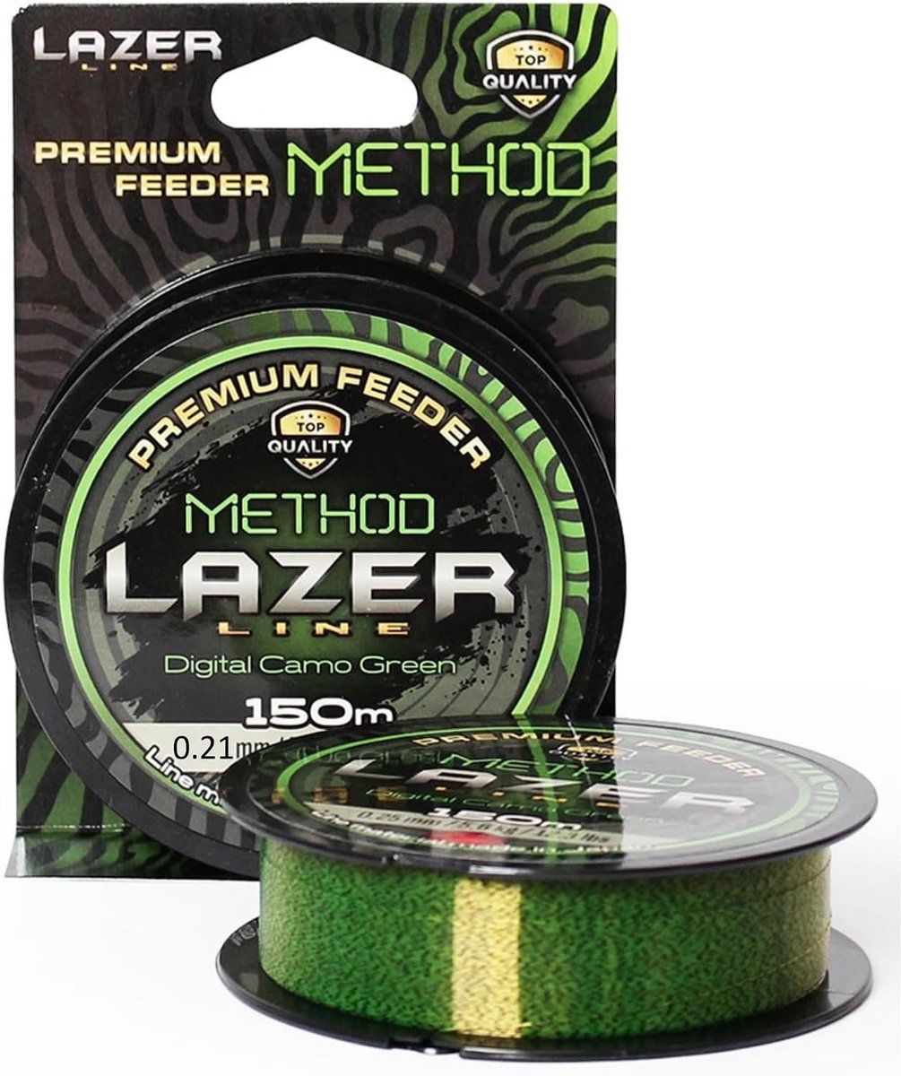 Premium Method Feeder Monofilament vislijn 150 m Dia 0,21 mm Test 4,7 kg - Digital Camo Groen Lijn - Karpervissen - ShopVlot