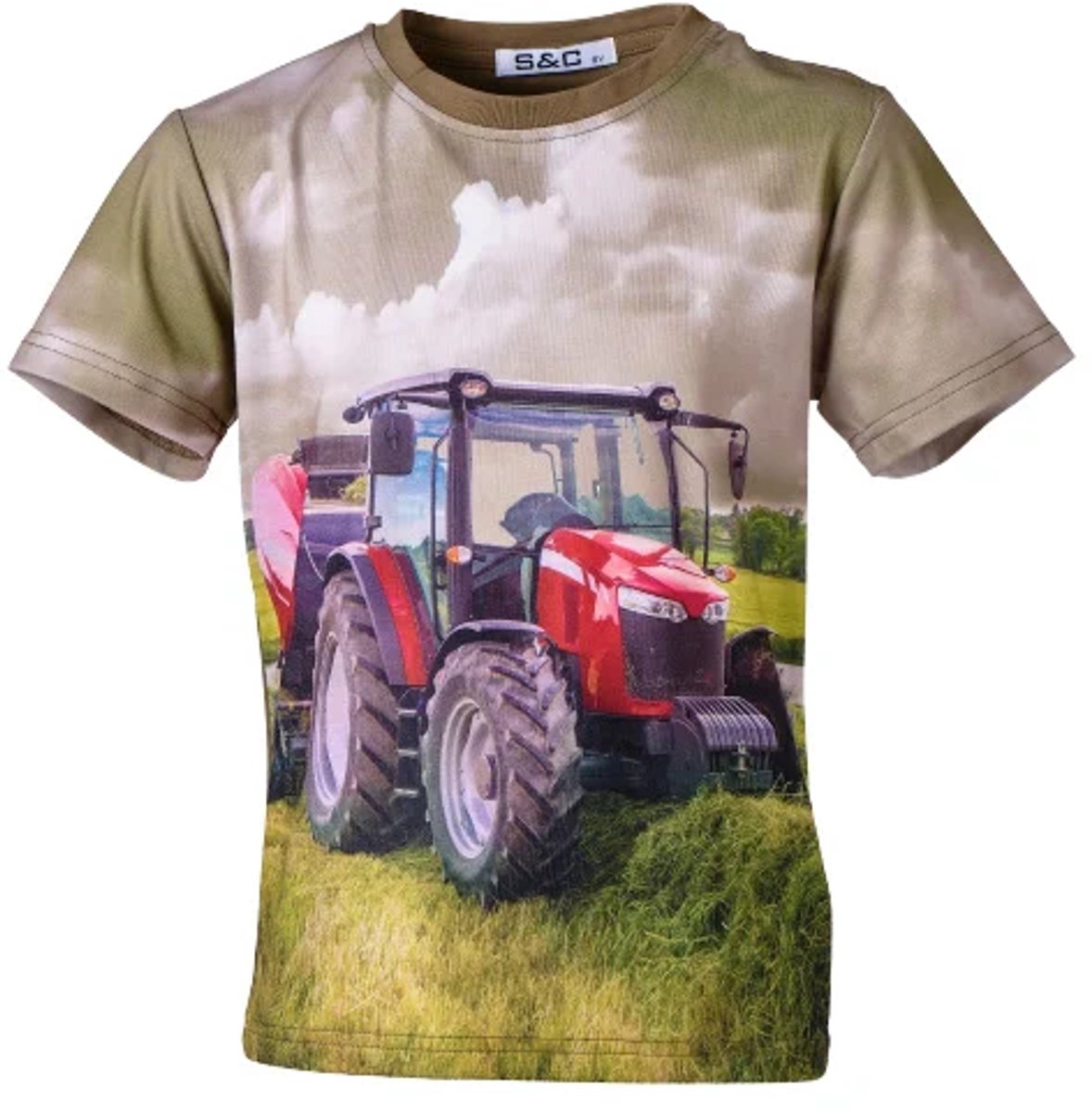 Jongens t-shirt met rode trekker - Groen - 86/92