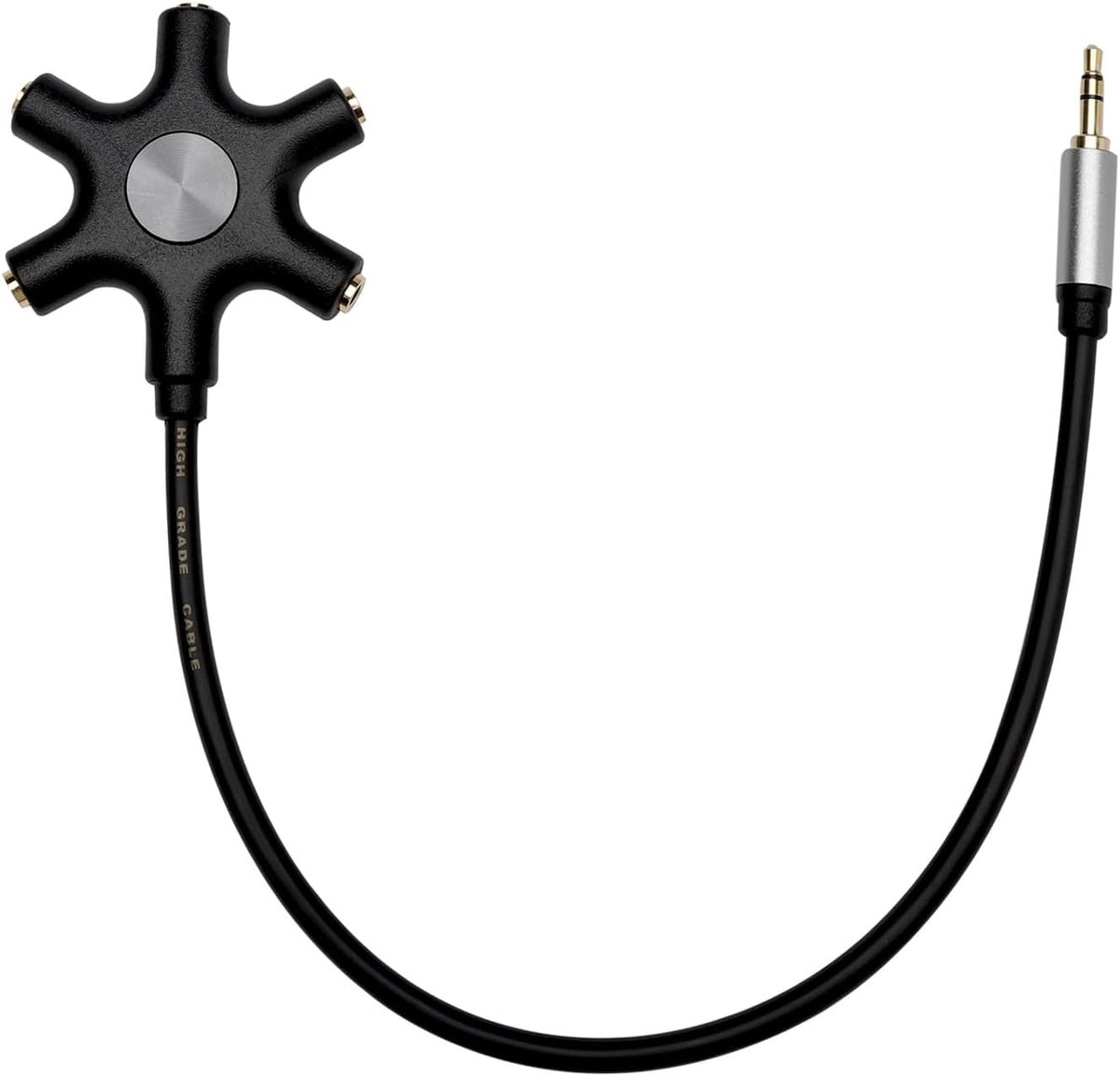 Audio splitter 5 jacks - 3,5 mm audio adapter - geluidskwaliteit - deel muziek met vrienden - ShopVlot