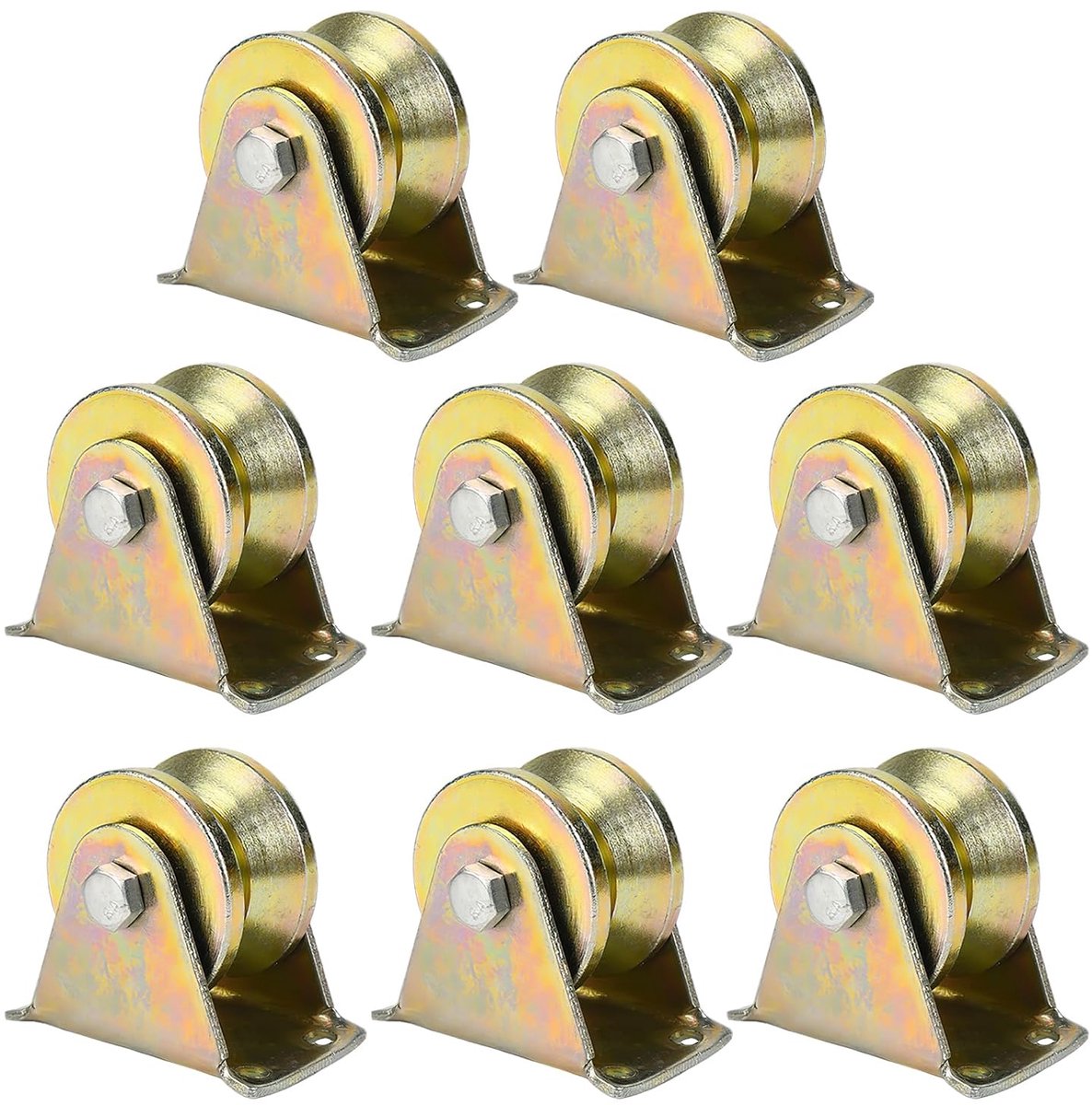 Touwrollen set 8 stuks - U-vormige staal met kogellagers - Zware uitvoering 210kg - Voor soepel glijden van touwen - ShopVlot
