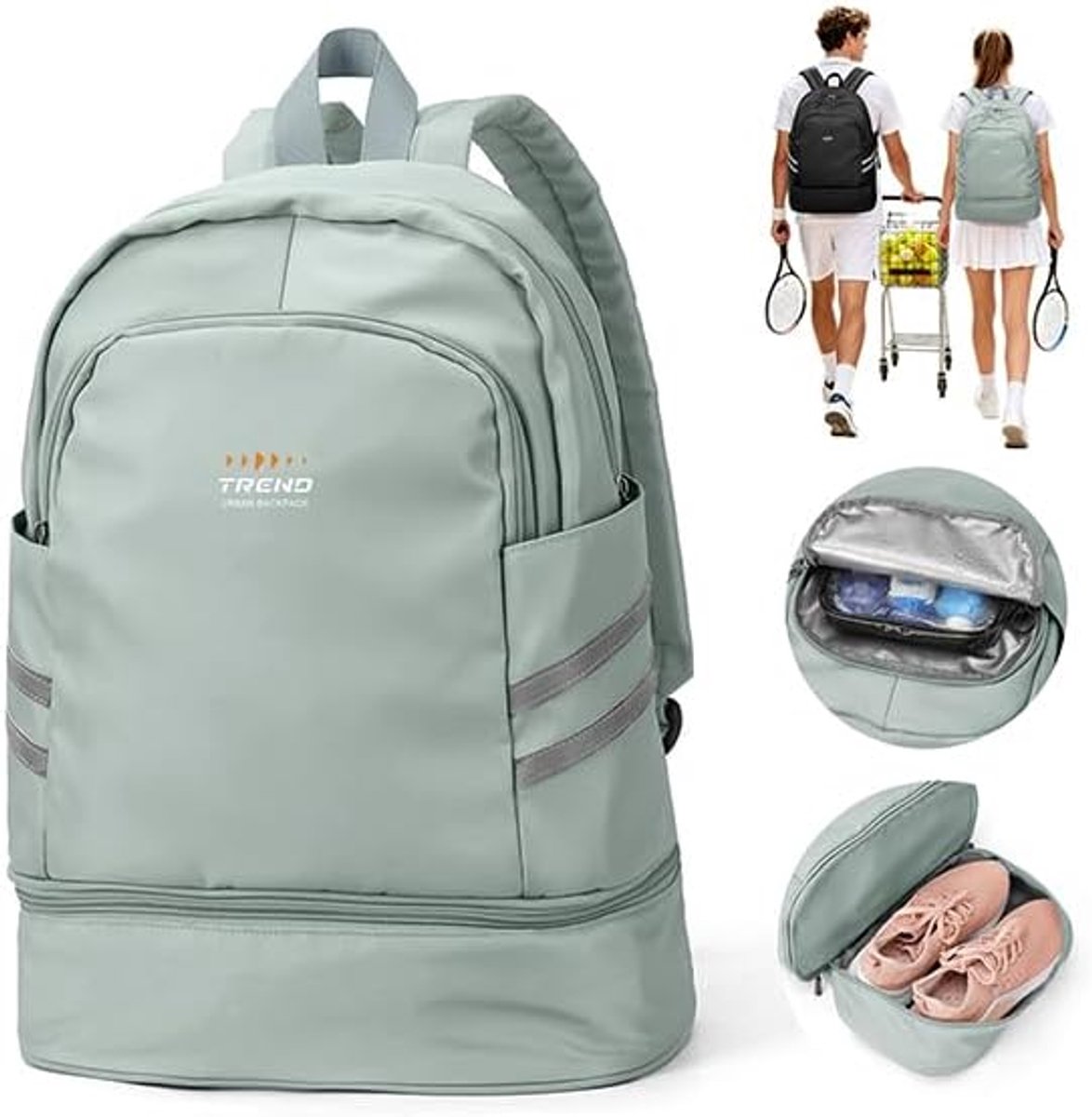 Gymtas voor vrouwen met schoenenvak - lichtgewicht opvouwbaar - waterdicht polyester - ideaal voor sport en reizen - ShopVlot