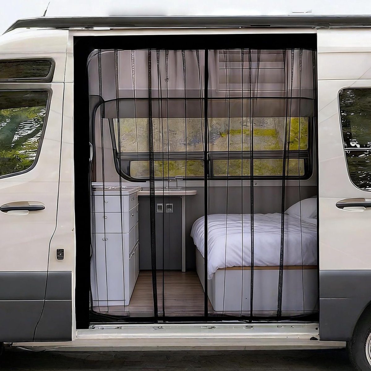 Insectenscherm voor bus 150 x 110 cm - Magneet vliegenhor - Optimale ventilatie - Ideaal voor kamperen - ShopVlot