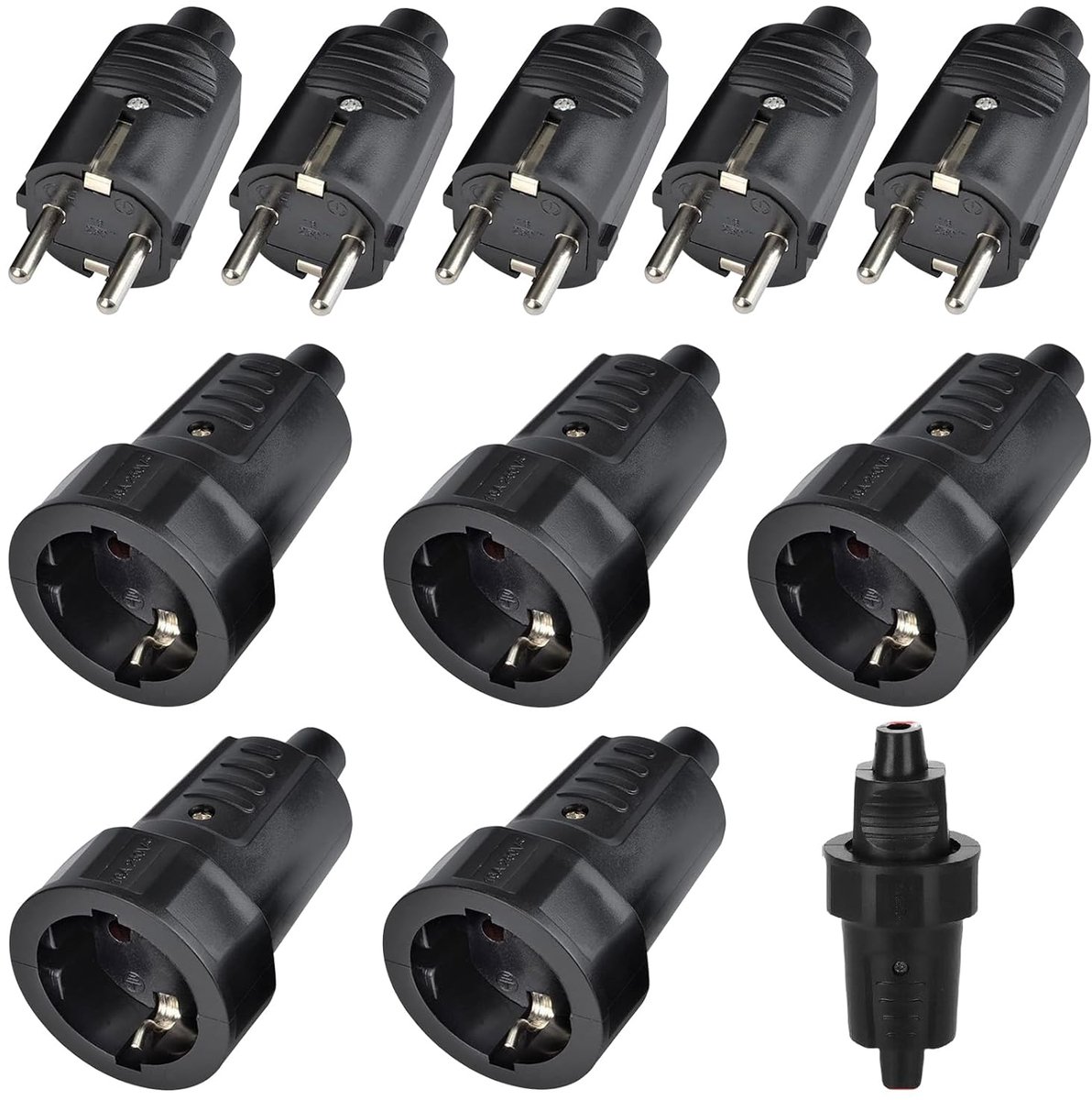 Schuko plug 250 V - 16 A - rubber plug - geschikt voor buitengebruik - ShopVlot
