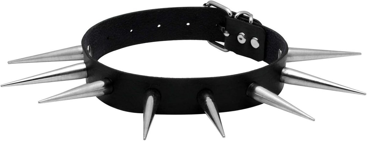 Hondenhalsband choker - PU leer - gothic punk rock stijl - perfect voor dierenliefhebbers - ShopVlot