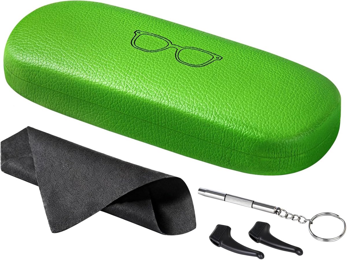 Bril etui hard case - premium leer - elegant zwart - ideaal voor reizen - ShopVlot