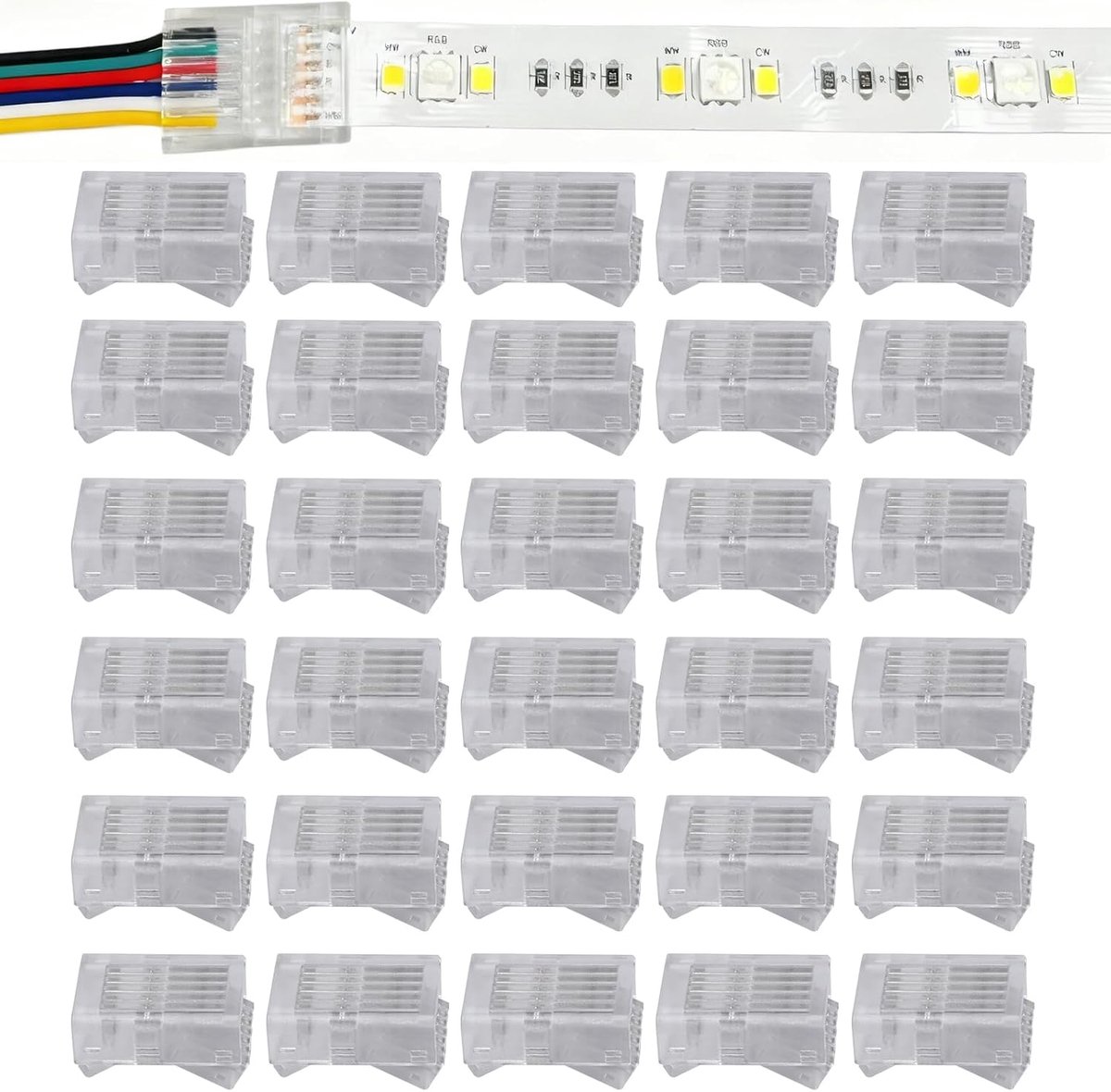 LED strip connector 6 pin - 12mm - soldeervrij - eenvoudige installatie - ShopVlot