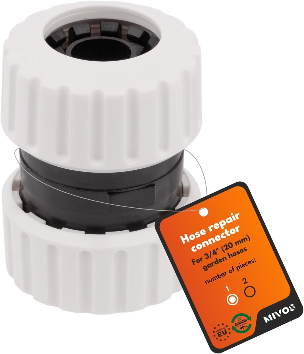 Hose Connector 3/4 Inch - 90% Gerecycled Plastic - Reparatie Connector - Duurzaam voor Tuinslangen - ShopVlot