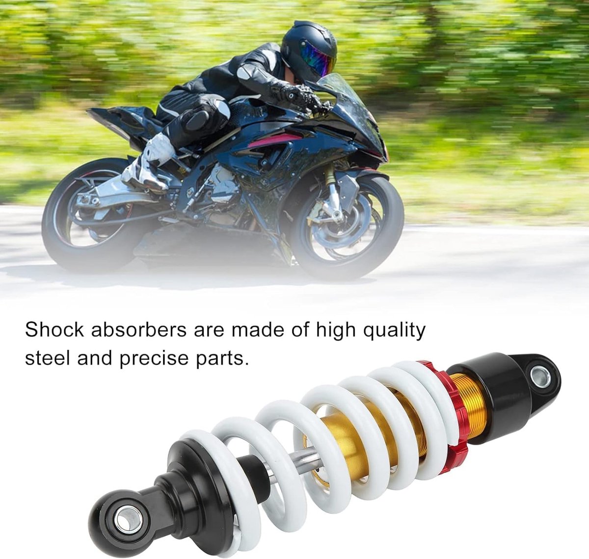Achterwiel schokdemper 260 mm - roestvrij staal - betere demping - geschikt voor 70-150 cc - ShopVlot