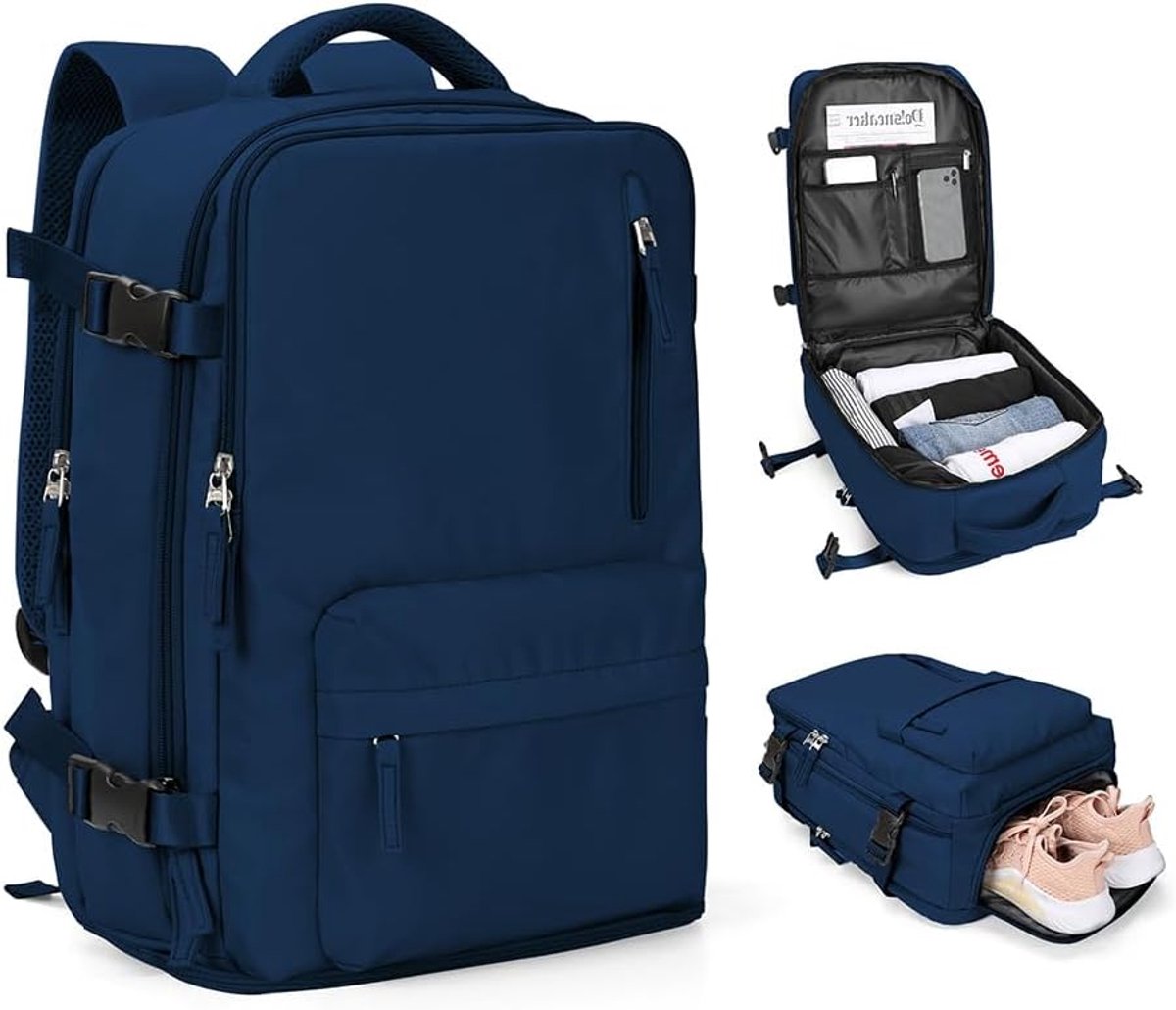 Reisrugzak 40x30x20 - Waterdicht - Met laptopcompartiment - Ideaal voor Ryanair en Wizz Air - ShopVlot