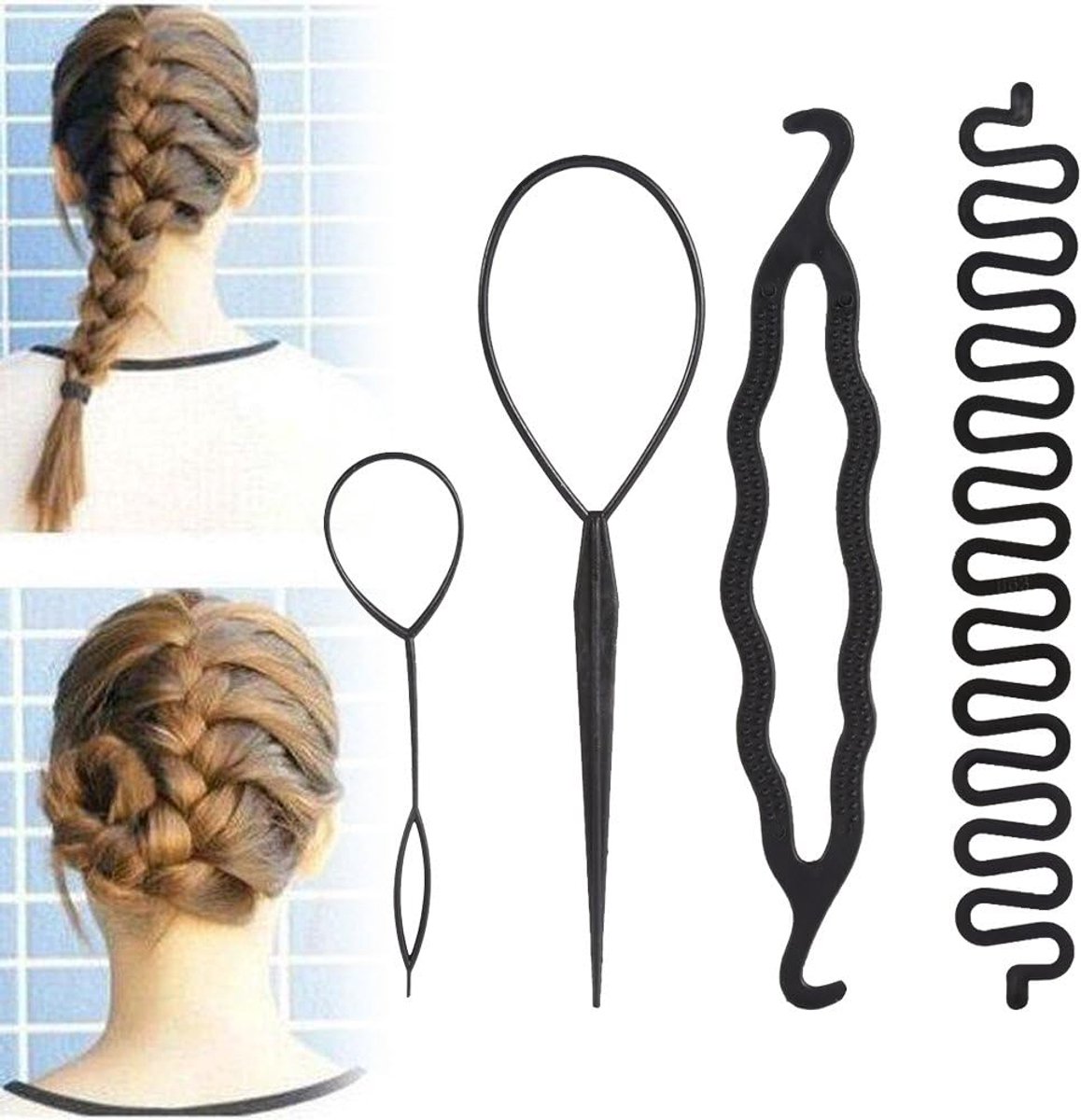 SnelShoppen - Haar Bun Maker - Haardesign Styling Tools Accessoires DIY Haaraccessoires Vrouwen - Modelleer Tool Kit Kappersset - Magische Snelle Spir