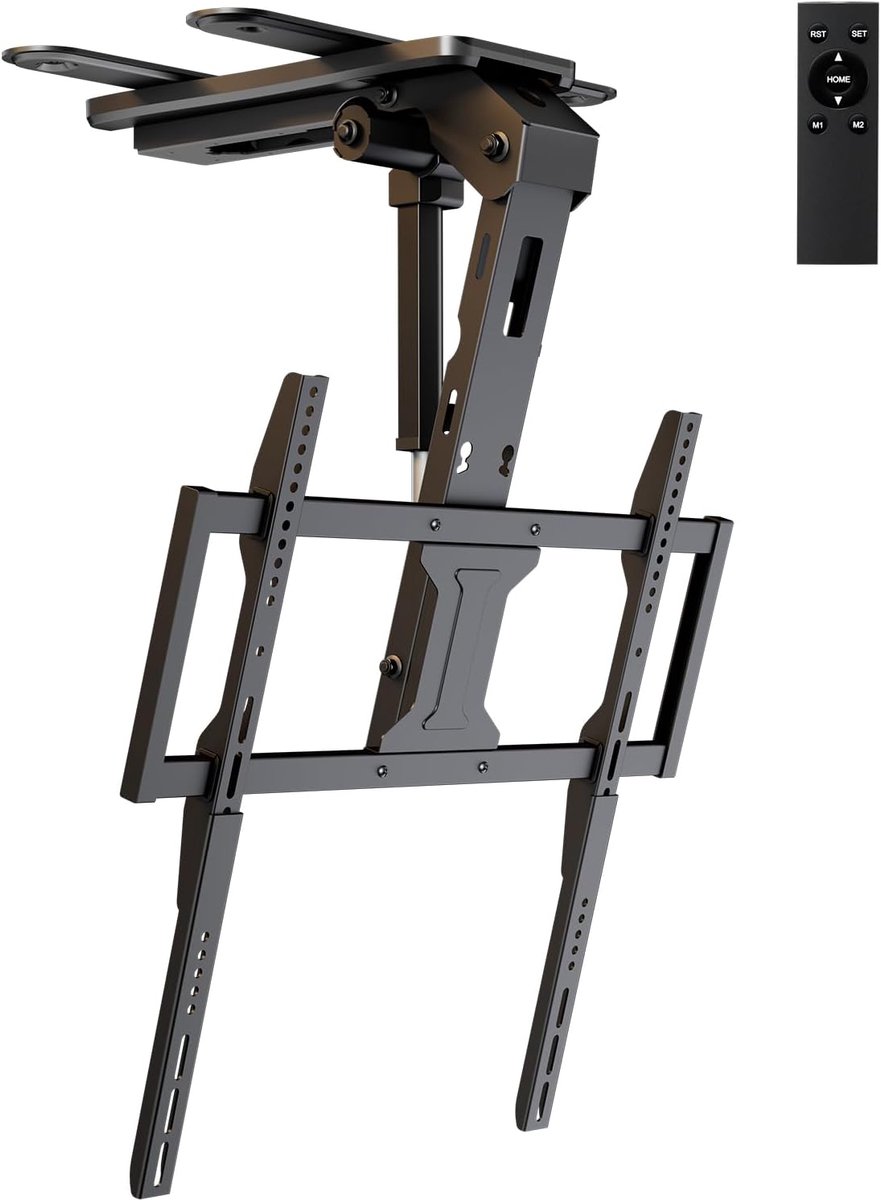 Elektrische TV Plafondbeugel 37-75 Inch - Motorized met Afstandsbediening - VESA Uitbreidingsplaten - ShopVlot