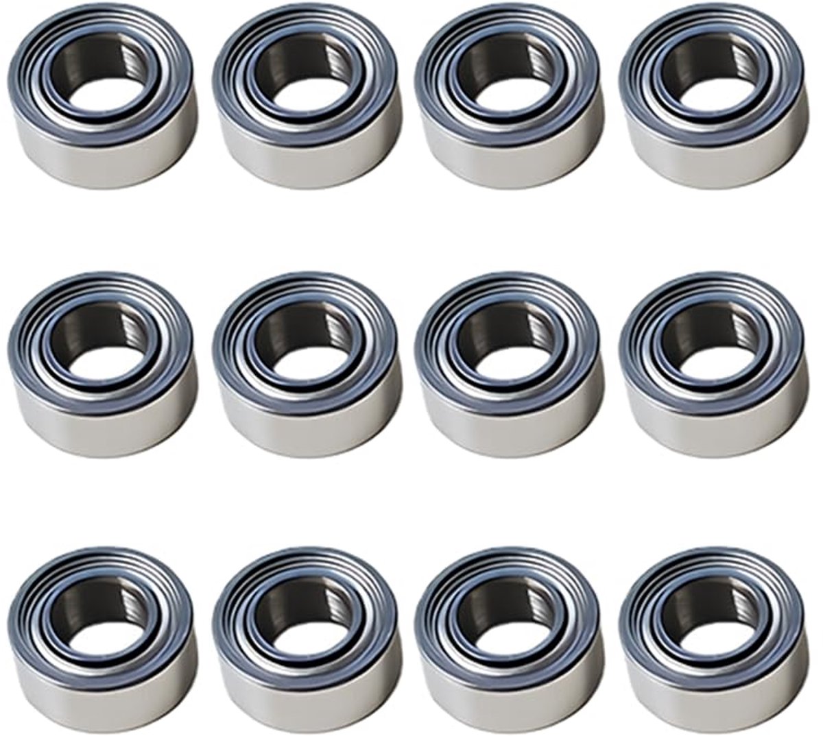 miniatuur kogellagers 8 x 12 x 3,5 mm - metalen afgedichte groefkogellagers - wrijvingsarm - ideaal voor modelbouw - ShopVlot