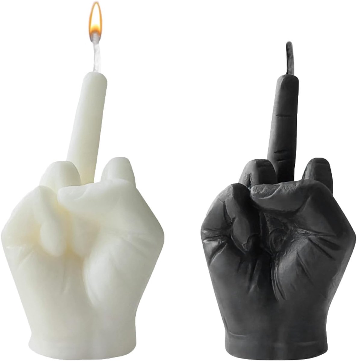 Cadeaukaars middelvinger 9cm - handgemaakt - aromatherapie - verfrissende geur - ShopVlot
