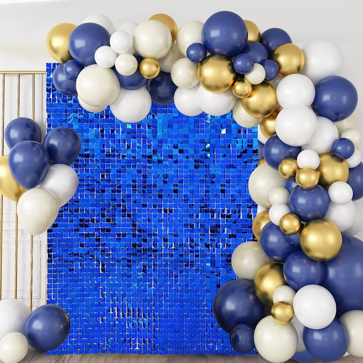 Glitterwandpanelen 24 Stuks - Donkerblauw - Sequin Achtergrond - Voor Feestdecoratie - ShopVlot