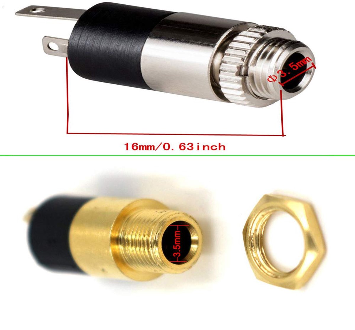 3.5mm stereo jack switch paneelconnectoren - 12 stuks - goudgeplated - betrouwbare verbinding - ShopVlot