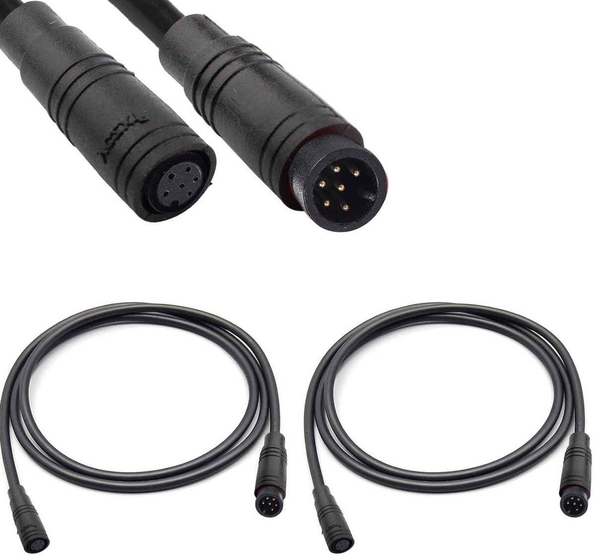 Elektrische fiets verlengkabel 6 pin - waterdichte aansluiting - 50 cm lengte - ideaal voor verlichting en E-brake - ShopVlot