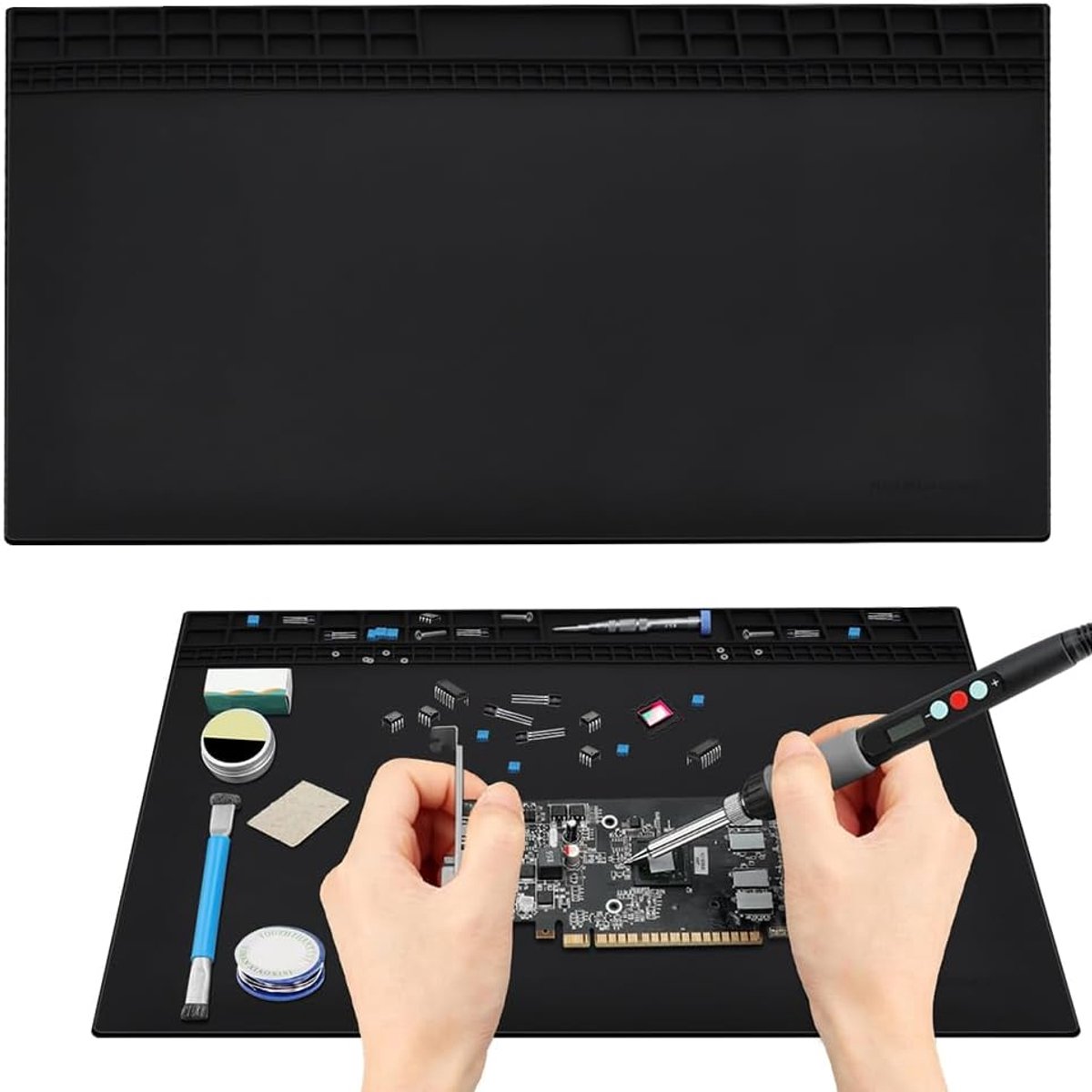Soldeermat extra groot 70x40 cm - hittebestendig siliconen - stabiliteit en flexibiliteit - ShopVlot