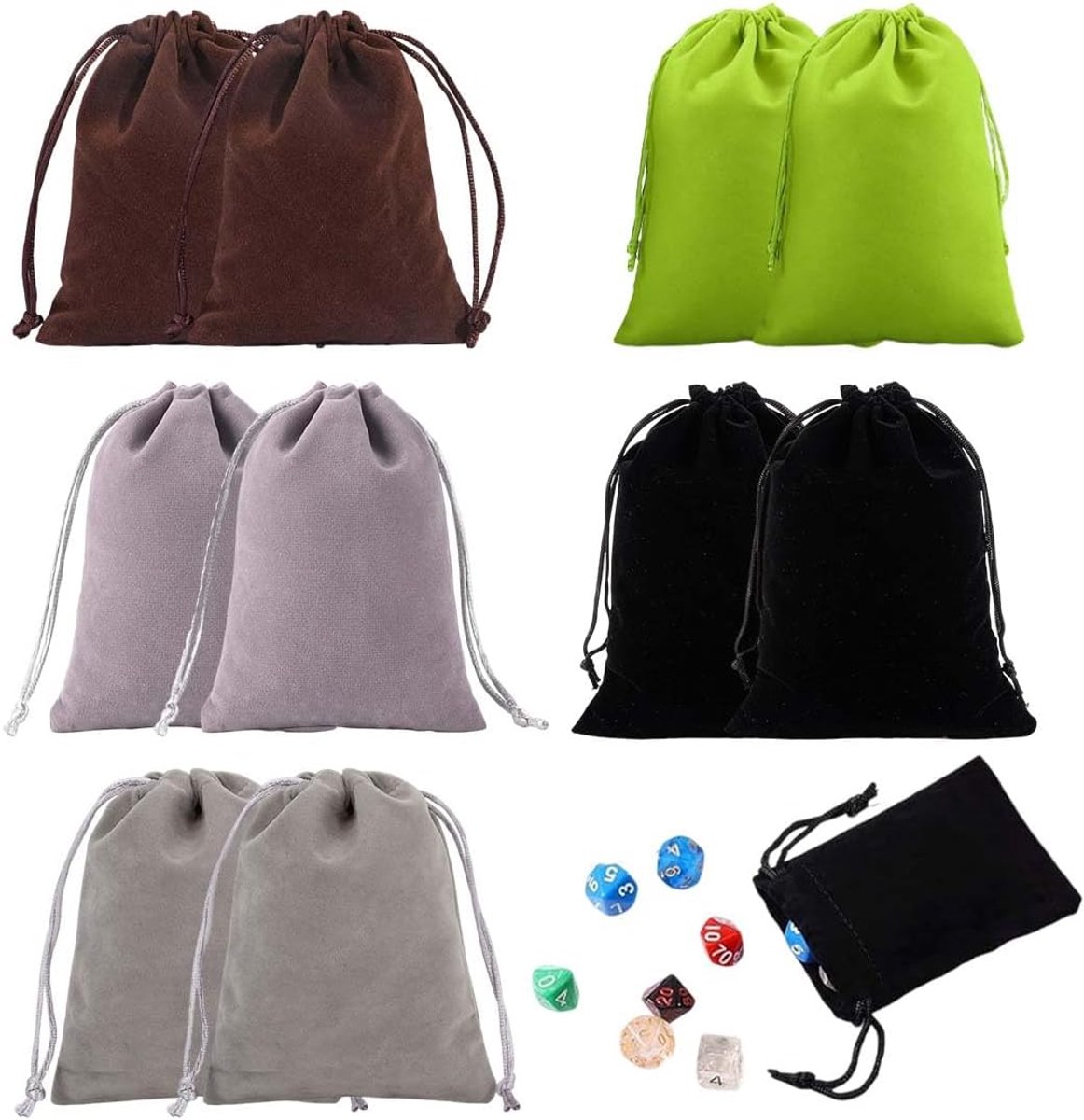 Velvet sieradenzakken 20x25cm - set van 10 - kleurrijke stof - ideaal voor cadeaus - ShopVlot