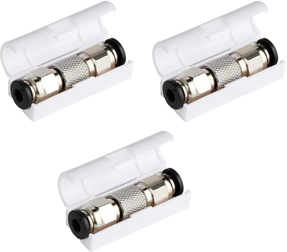 PTFE buisconnector 3-pack - stalen Bowden koppeling - hittebestendig en duurzaam - eenvoudig te installeren - ShopVlot