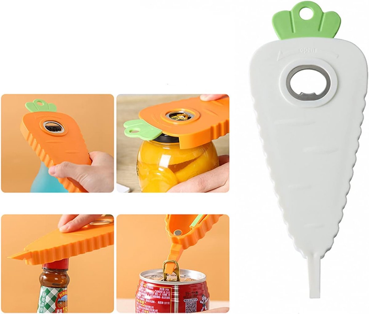 Flessenopener multifunctioneel - wit - geschikt voor kinderen en ouderen - moeiteloos openen van potten en flessen - ShopVlot