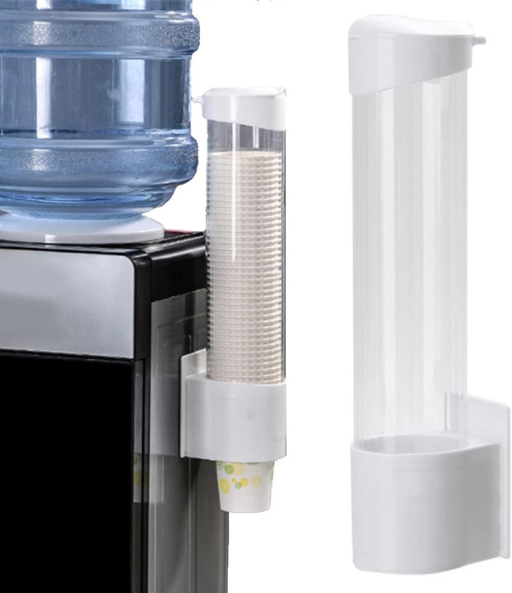 Cup dispenser 50 stuks - wandmontage - transparant en wit - eenvoudig te monitoren - ShopVlot